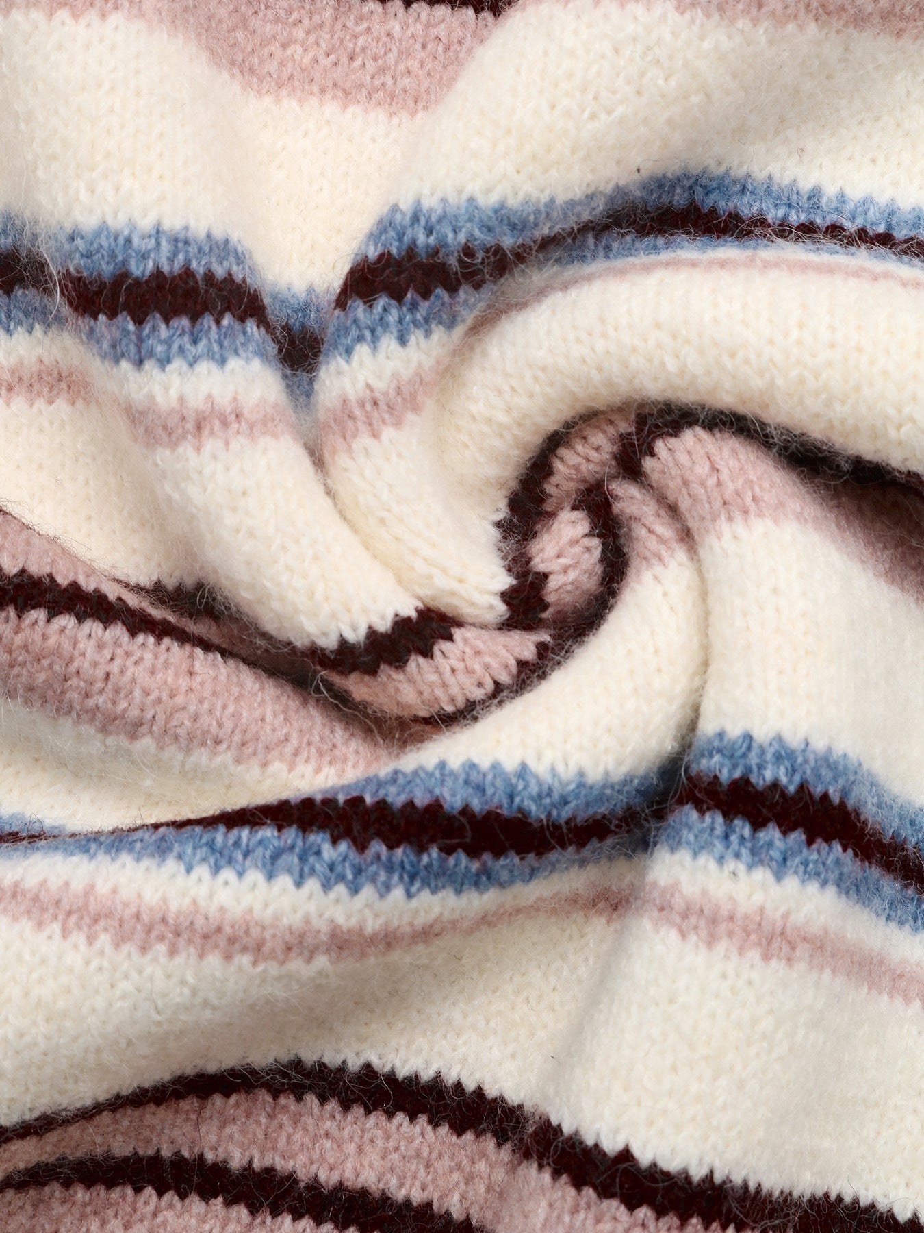 Striped Knit Polo Sweater Long Sleeve Relaxed Pullover