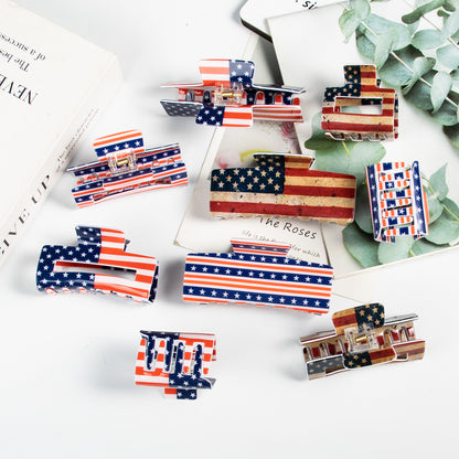 4th of July American Flag Hair Claw Clip USA Style