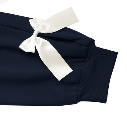 Bow Sleeve Round Neck Long Sleeve Sweatshirt