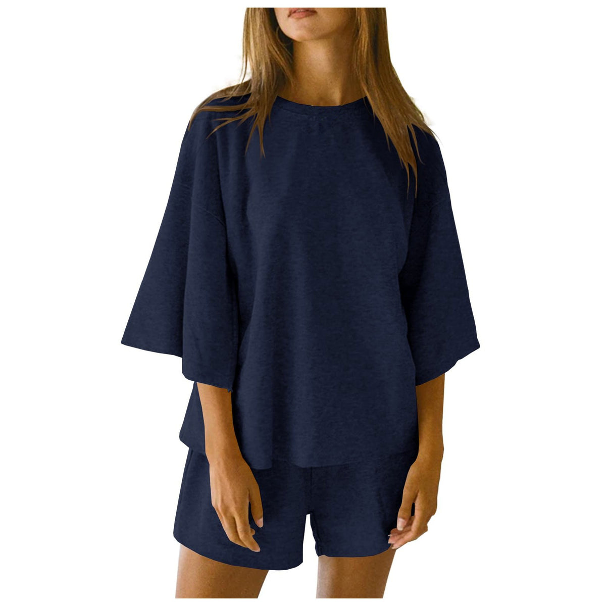 Women's 2 Piece Oversized Lounge Shorts Set Casual Solid