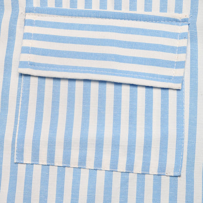 Blue Striped Oversized Button Down Shirt Long Sleeve