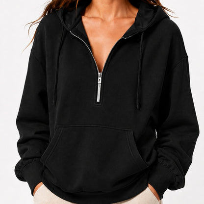 Women's Oversized Half Zip Hoodie Pullover Sweatshirt