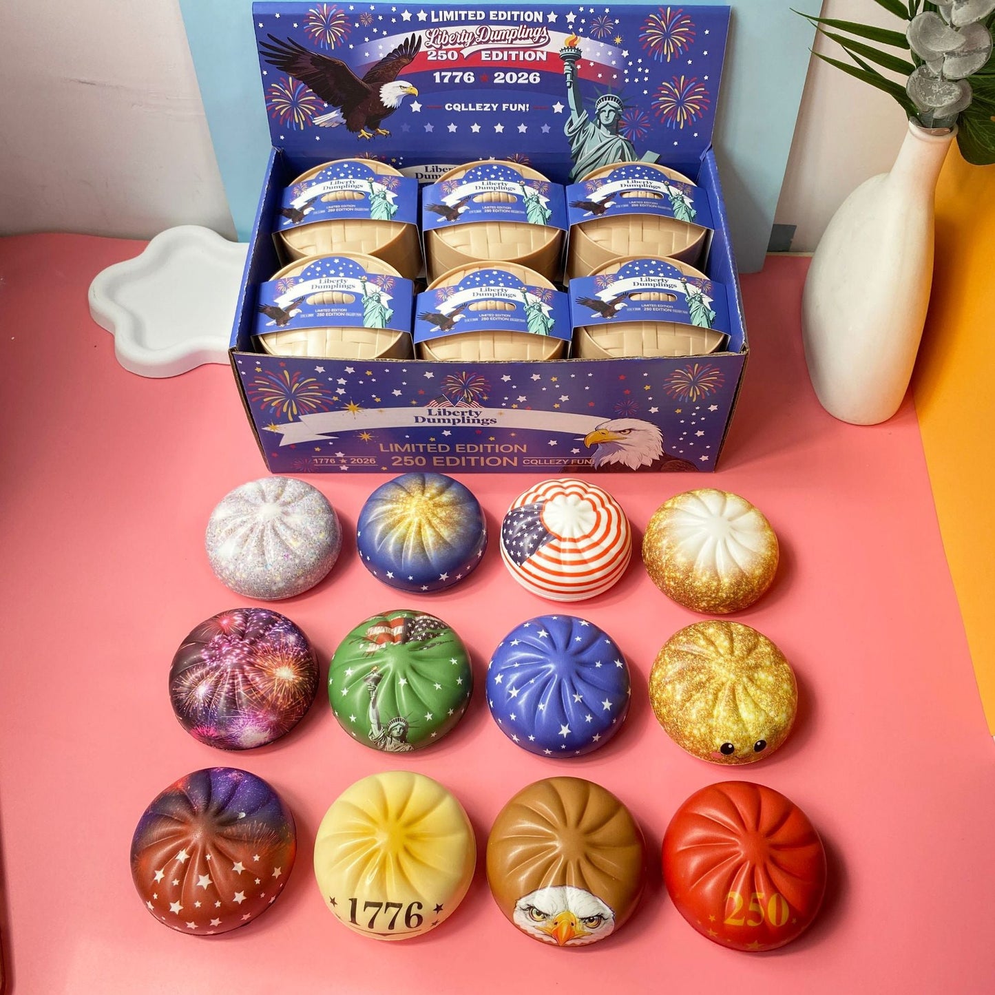 4th of July Dumpling Shape Squishy Foam Stress Relief Toy Set