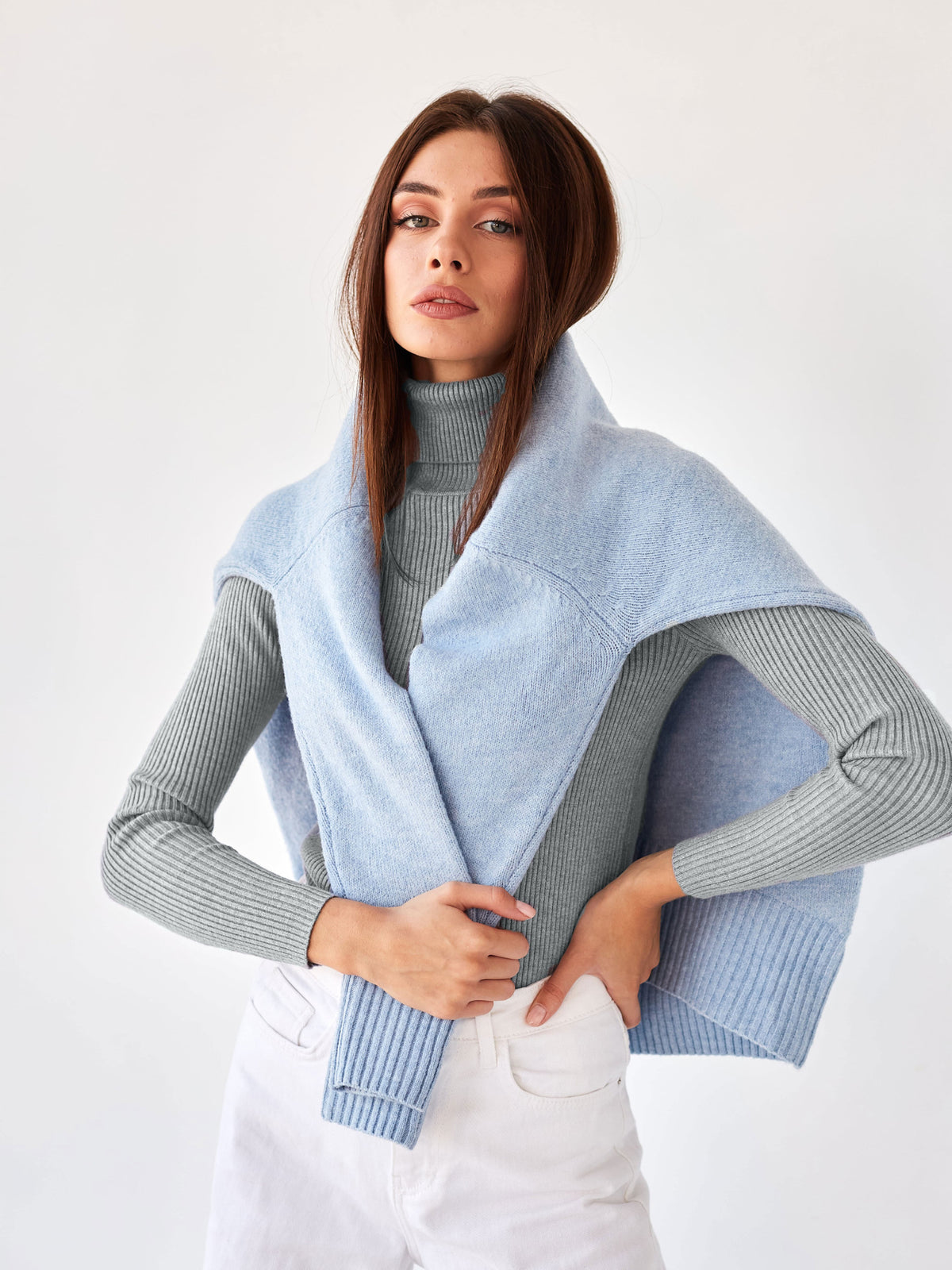 Women's Ribbed Turtleneck Sweater Long Sleeve Knit Top