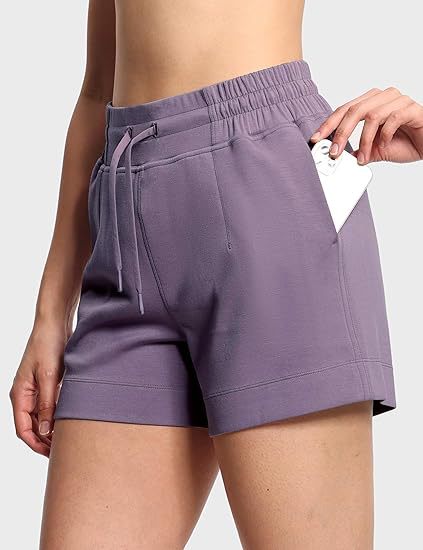 Women's High-Waisted Drawstring Sweat Shorts – Casual Lounge Shorts