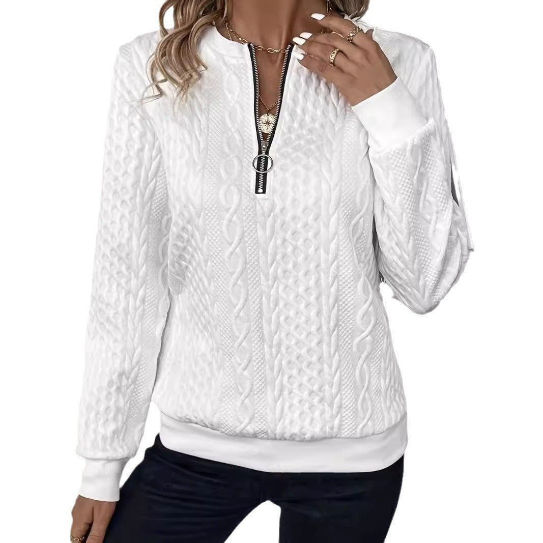 Women's Half Zip Quilted Sweatshirt Casual Pullover