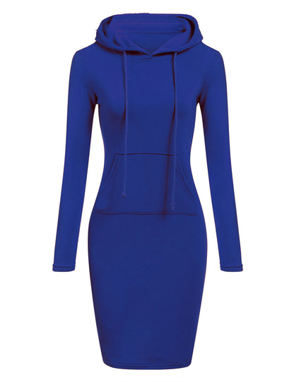 Women's Bodycon Hoodie Dress Long Sleeve Pocket