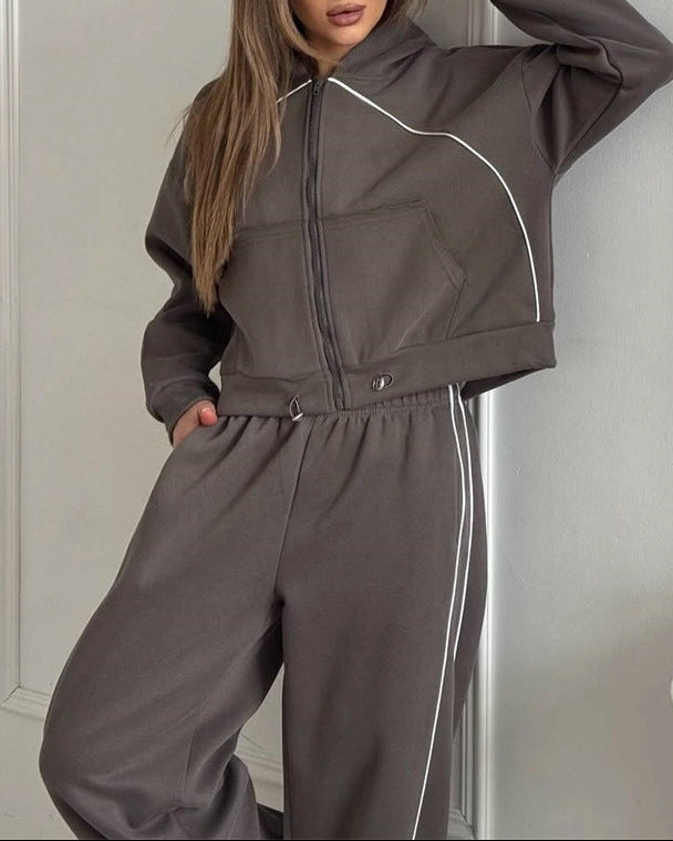 Women's 2 Piece Zip Hoodie Joggers Lounge Set
