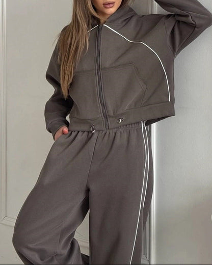 Women's 2 Piece Zip Hoodie Joggers Lounge Set