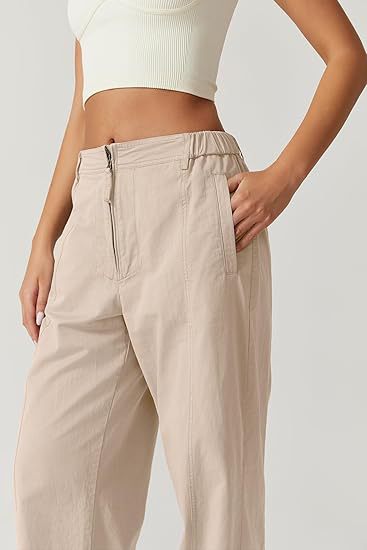 Women's High-Waisted Loose Straight-Leg Cargo Pants – Casual Streetwear