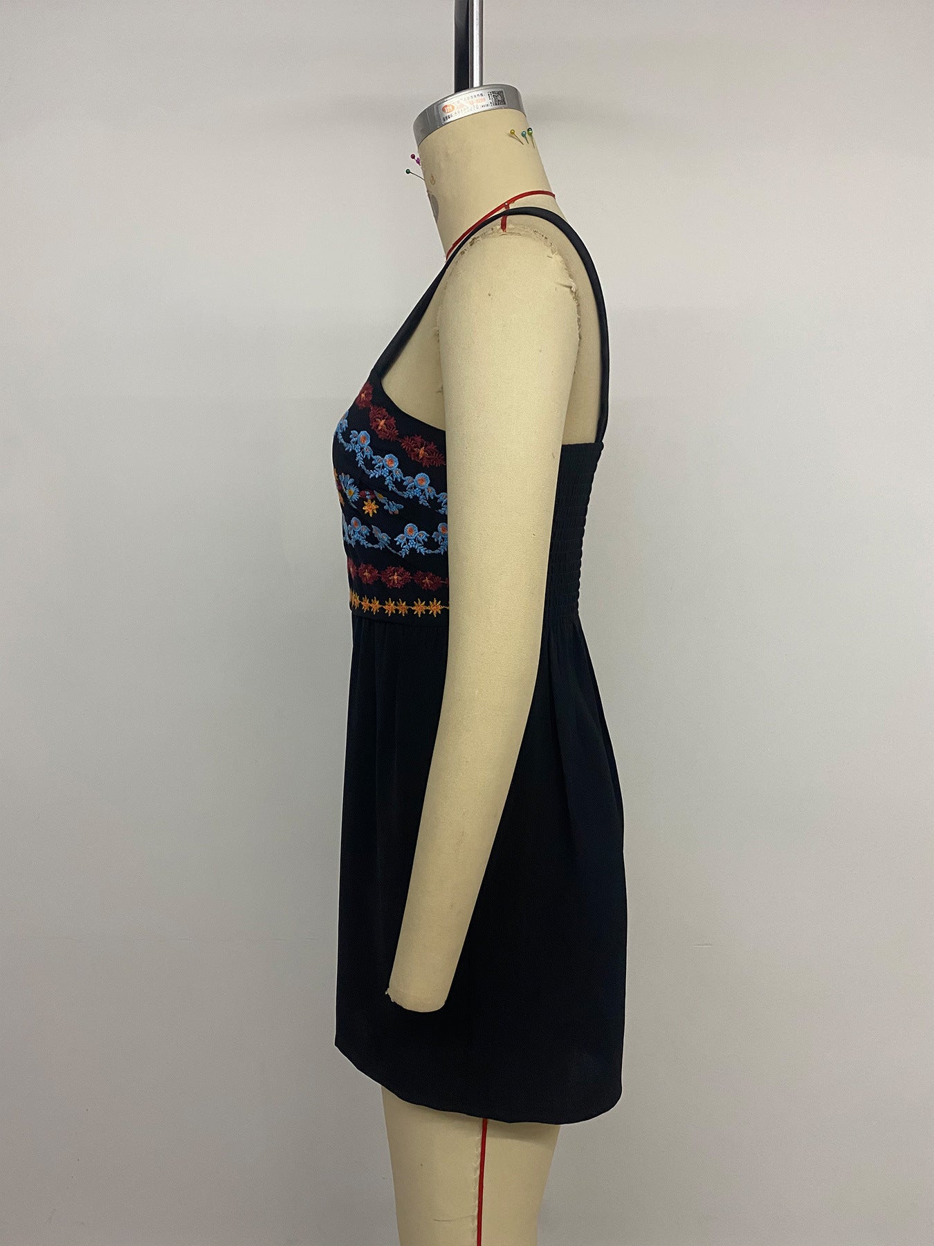 Boho Embroidered Square Neck Romper Sleeveless Jumpsuit