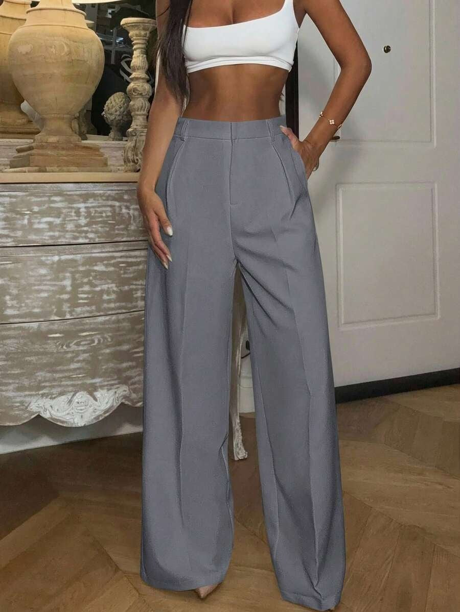 High Waisted Wide Leg Dress Pants Casual Work Trousers