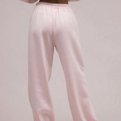 Pink Hoodie Wide Leg Sweatpants Lounge Set