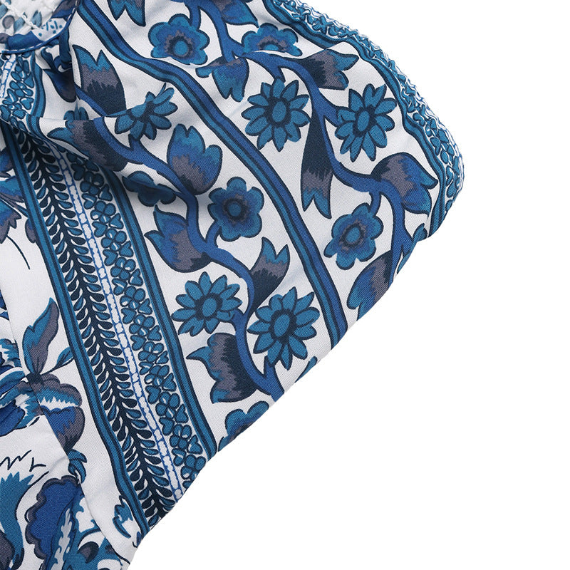 Ethnic Print Strapless Maxi Dress Summer Vacation