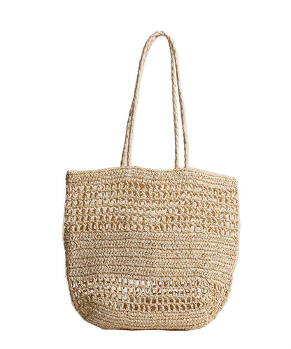Embroidered Straw Tote Bag Beach Shoulder Bag Women