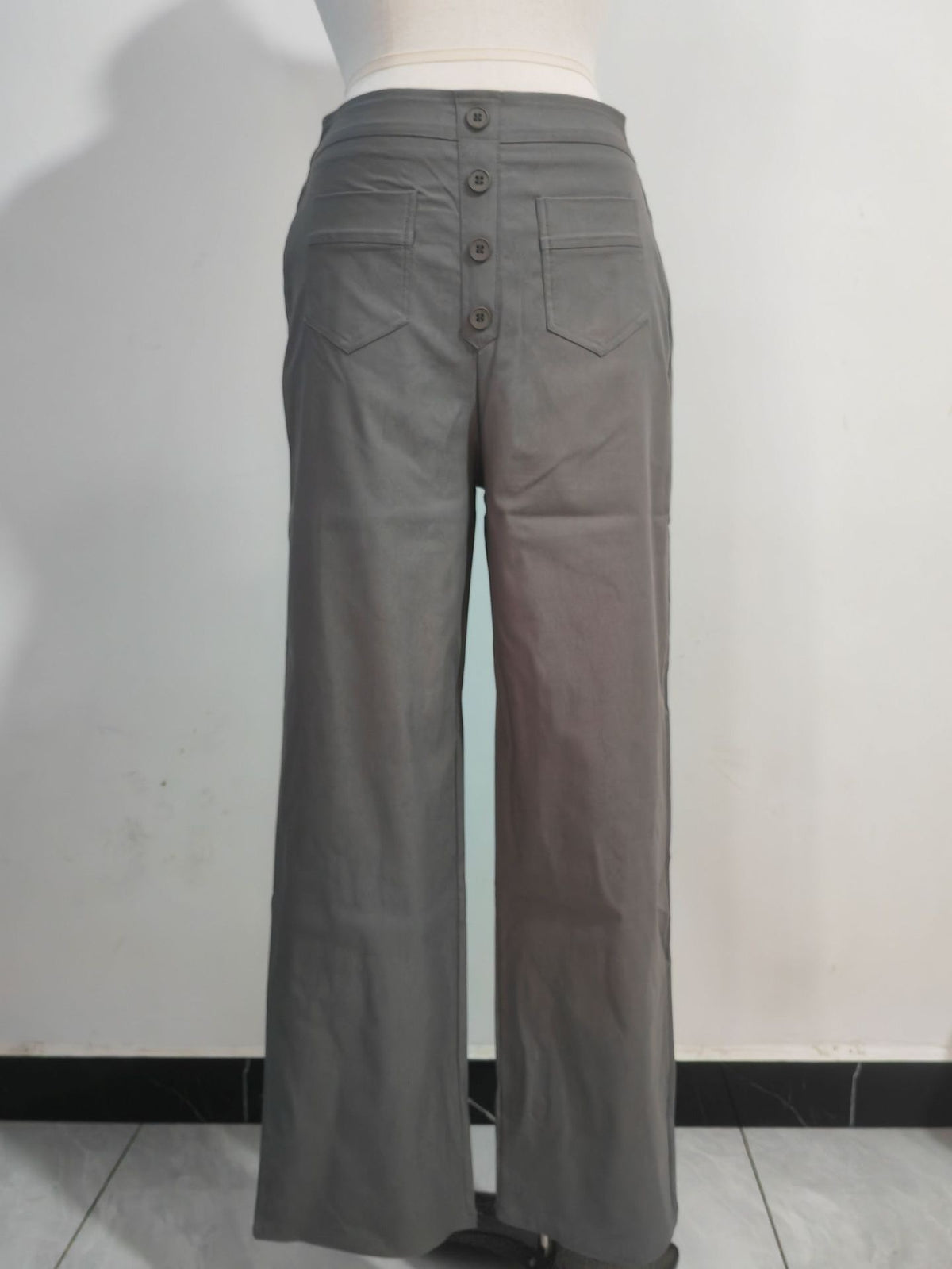 Women's High Waisted Straight Leg Pants with Pockets