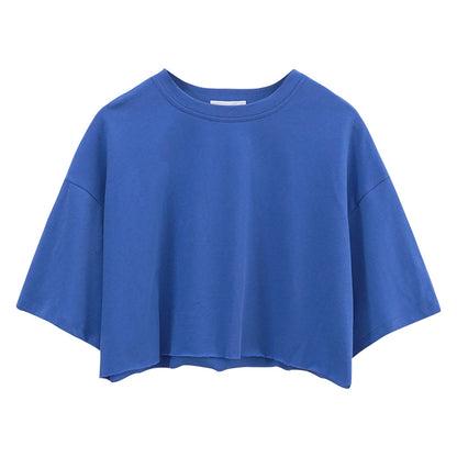 Summer Crop Cotton Tee Women’s Short Sleeve Street Style