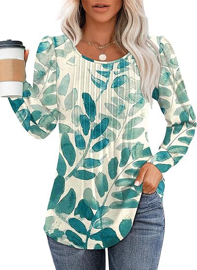 Solid Cotton Pintuck Blouse Long Sleeve Work Top