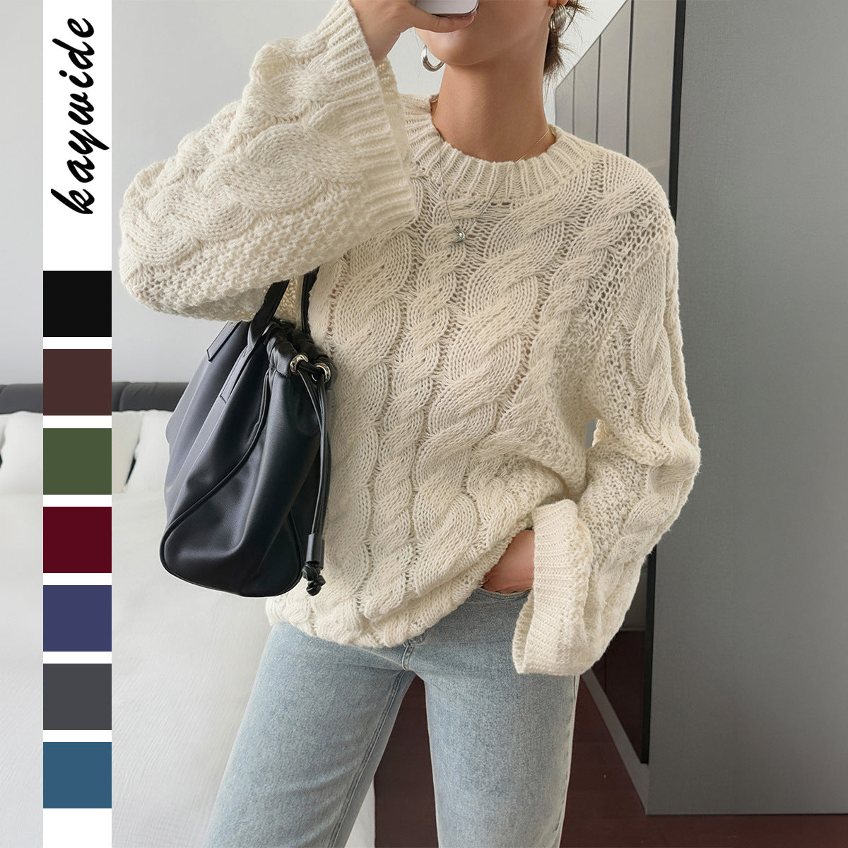 Chunky Cable Knit Oversized Sweater Women