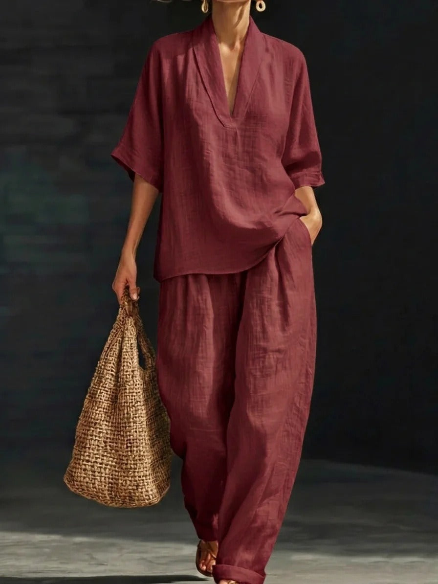 Women's Casual Summer Two Piece Set Loose Fit Pants