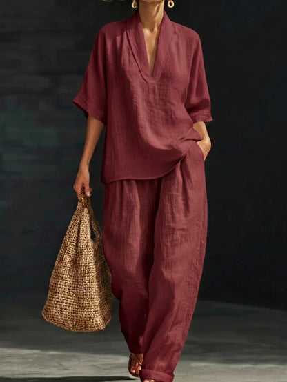 Women's Casual Summer Two Piece Set Loose Fit Pants