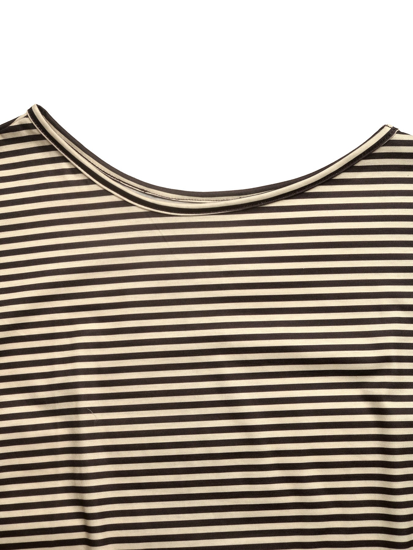 Striped One Shoulder Choker Neck Tee Casual Summer Top