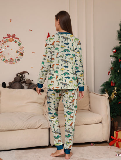 Animal Dinosaur Parent-Child Printed Christmas Pajama Set