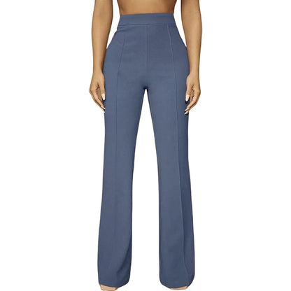 High Waist Straight Leg Pants | Women's Work Trousers