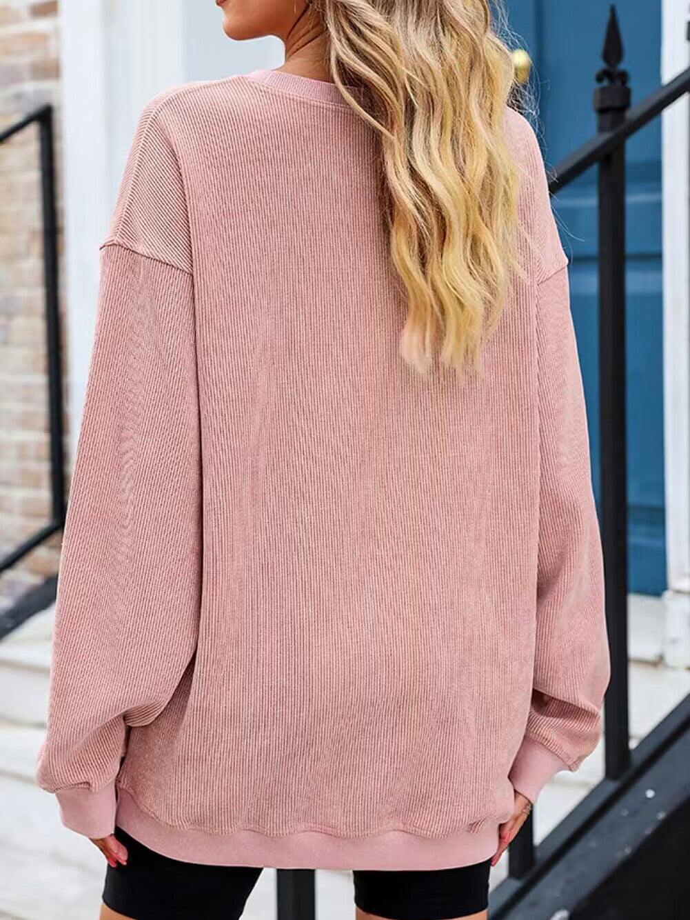 Women's Oversized Washed Crewneck Sweatshirt Pullover