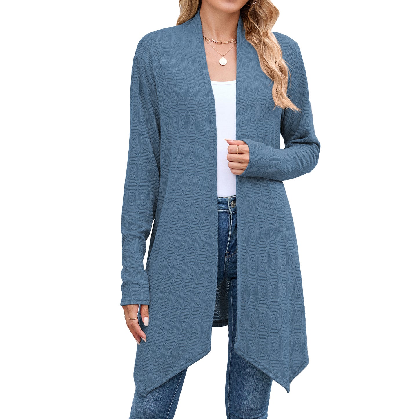 Women's Oversized Long Open Front Knit Cardigan Sweater