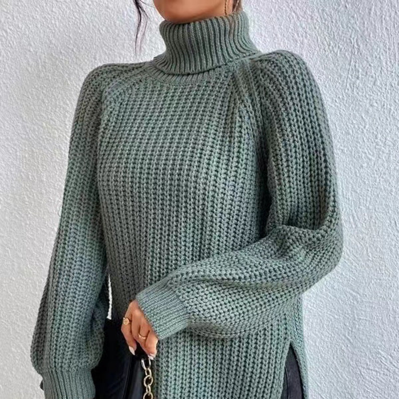 Women's Oversized Chunky Turtleneck Sweater Long Knit