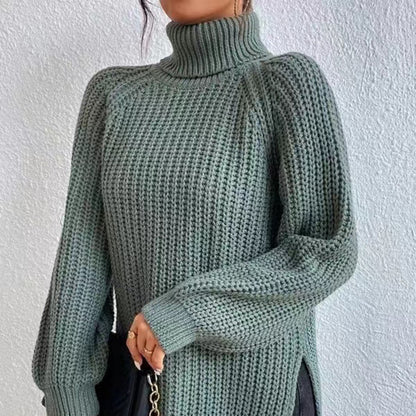 Women's Oversized Chunky Turtleneck Sweater Long Knit