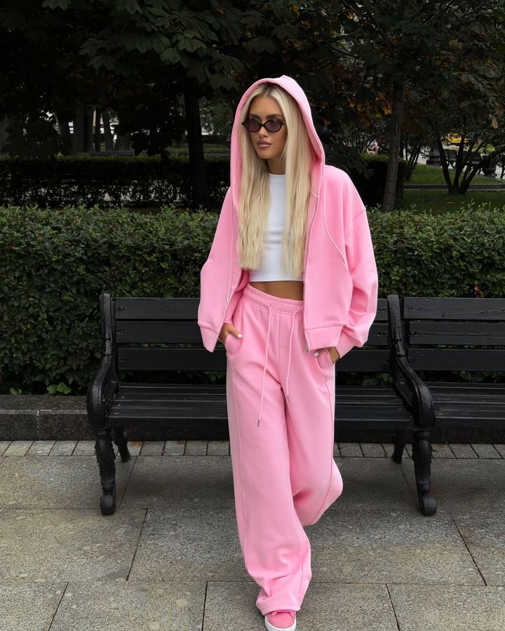 Women's 2 Piece Lounge Set Zip Up Hoodie & Joggers