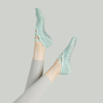 Non Slip Yoga Toe Socks Women Grip Pilates Straps Cotton