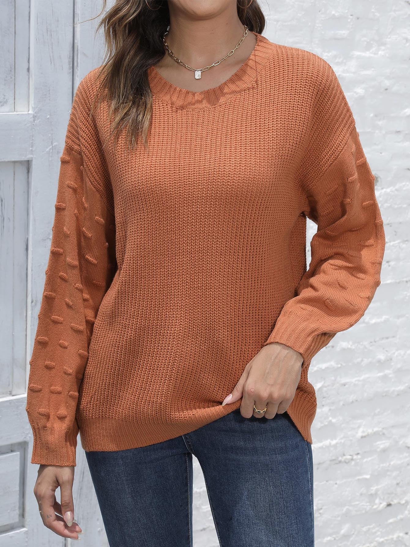 Women's Sweater Long-sleeved Bottoming Shirt Solid Color Casual Sweater