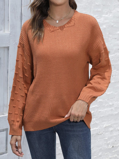 Women's Sweater Long-sleeved Bottoming Shirt Solid Color Casual Sweater