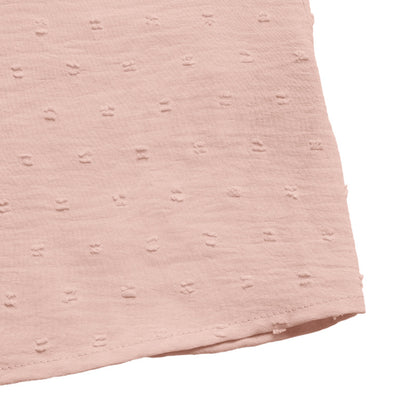 Women's Eyelet Ruffle Sleeve V-Neck Fitted Button Blouse