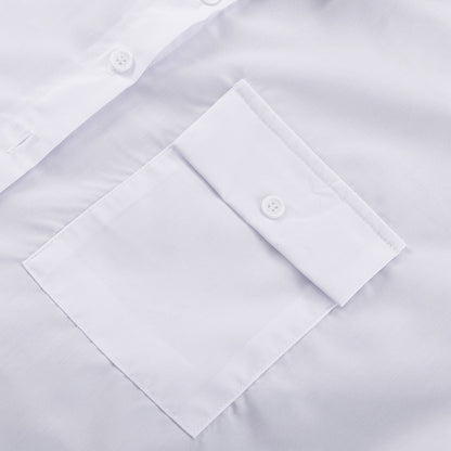Oversized White Button Down Shirt With Tie Long Sleeve