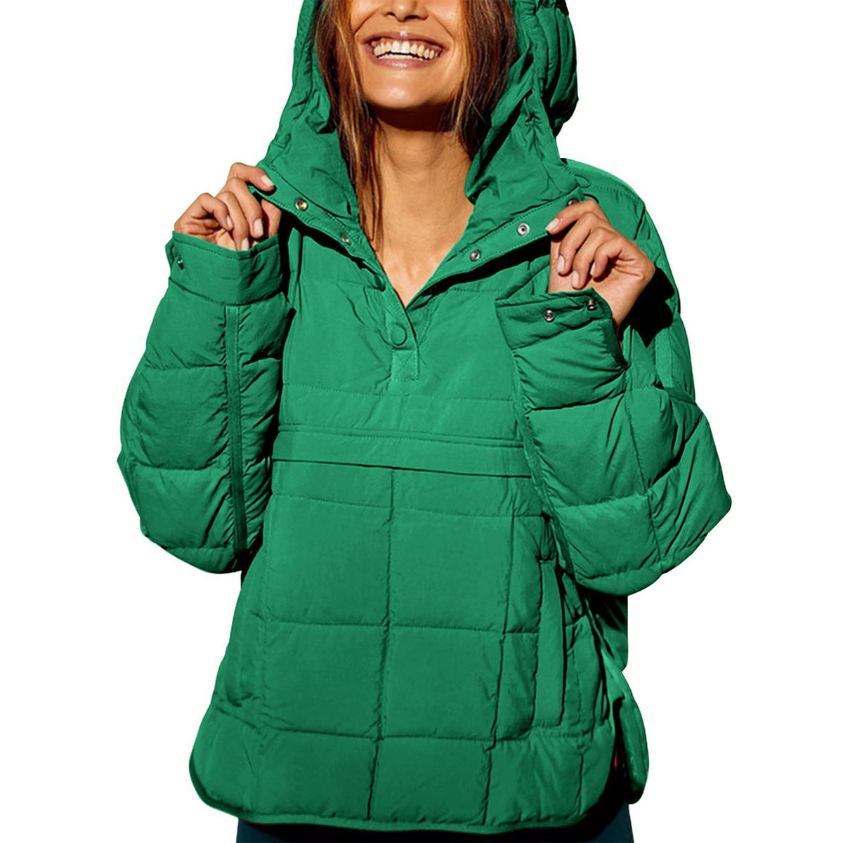 Women's Winter Hooded Quilted Pullover Puffer Jacket