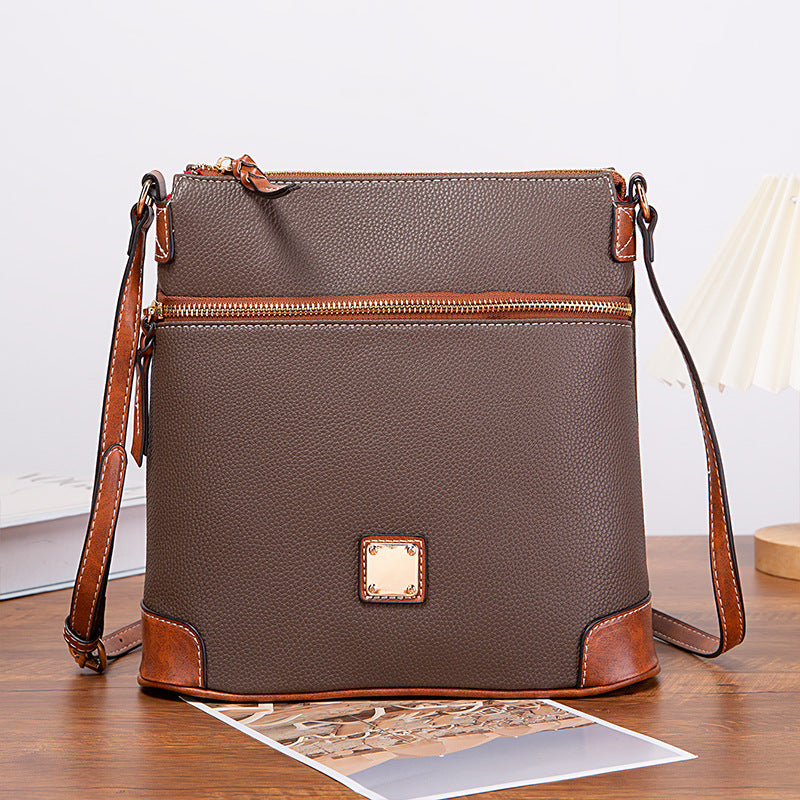 Vintage Pebbled PU Leather Crossbody Bag for Women
