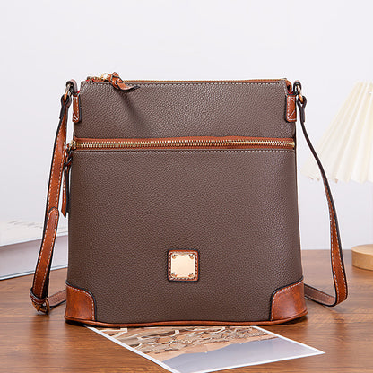 Vintage Pebbled PU Leather Crossbody Bag for Women