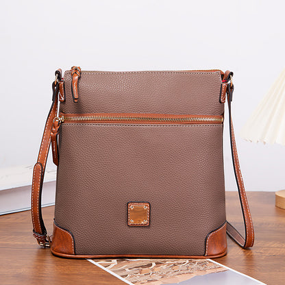 Vintage Pebbled PU Leather Crossbody Bag for Women