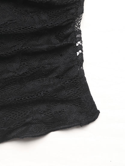 Summer Lace-Back Sheer Tee Slim Sexy Trendy Top