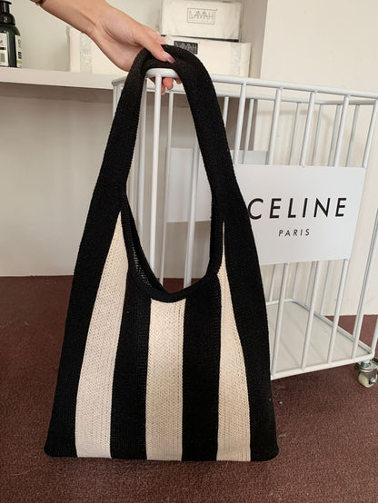 Hand Hooked Woven Bags Women's Tote Large Shoulder Shopper Large Crossbody Bag