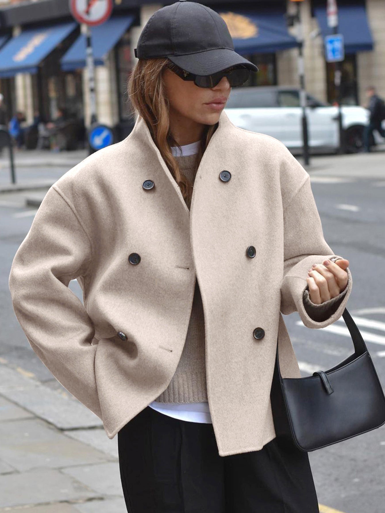 Women's Oversized Double Breasted Wool Cashmere Coat