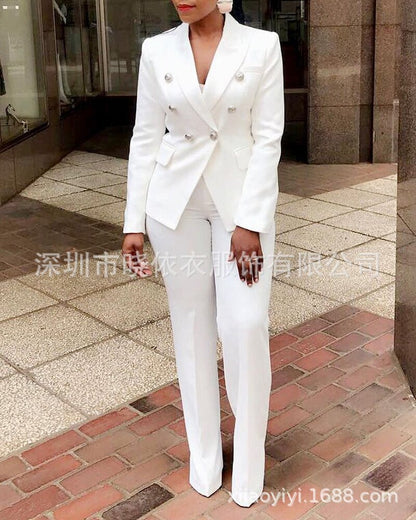 Women's 2 Piece Blazer Set Business Casual Pants Suit