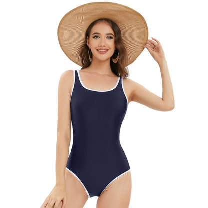 Modest One Piece Swimsuit U Back Athletic Bathing Suit