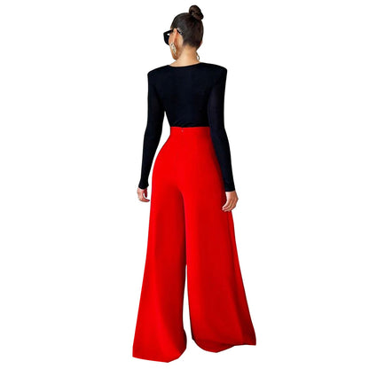 Women's High Waist Wide Leg Pants Flowy Loose Casual