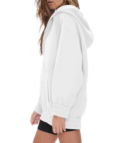 Women's Oversized Fleece Zip Up Hoodie Jacket Casual