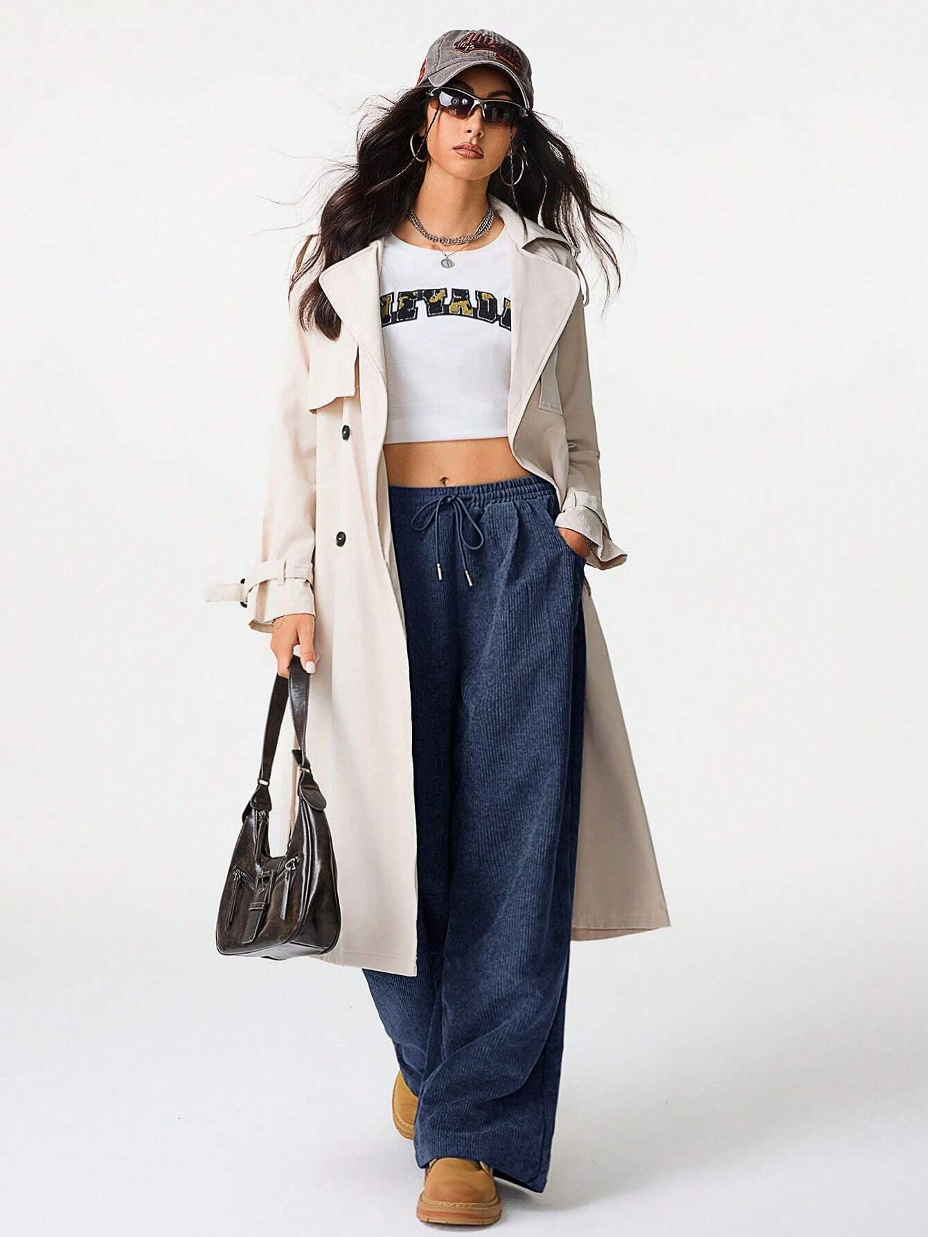 Women's High Waist Wide Leg Drawstring Casual Lounge Pants